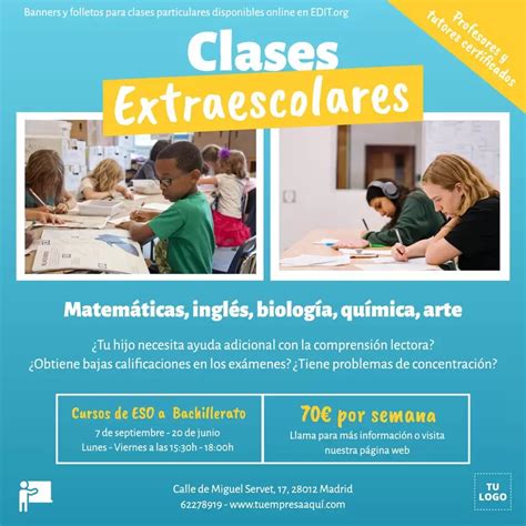 64+ plantillas gratuitas para «Clases particulares»